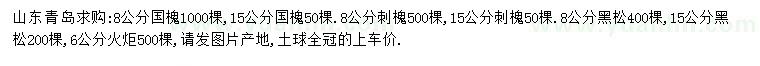 求購(gòu)國(guó)槐、刺槐、黑松等