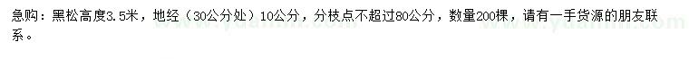 求購(gòu)30公分量地徑10公分黑松