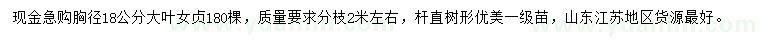 求購(gòu)胸徑18公分大葉女貞