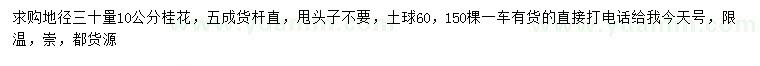 求購地徑30量10公分桂花