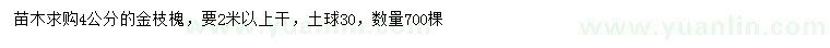 求購4公分金枝槐