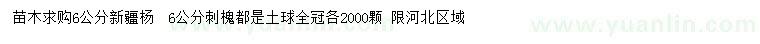 求購6公分新疆楊、刺槐