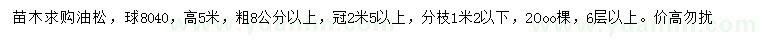 求購80*40公分油松球