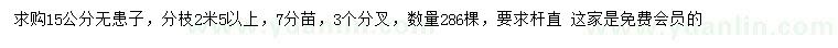 求購(gòu)15公分無(wú)患子