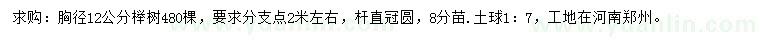 求購胸徑12公分櫸樹