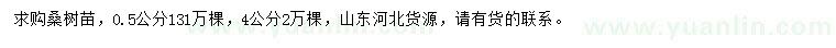 求購(gòu)0.5、4公分桑樹苗