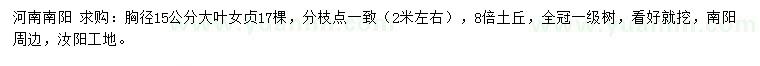 求購(gòu)胸徑15公分大葉女貞