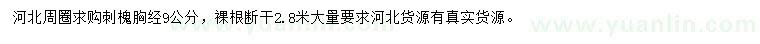 求購(gòu)胸徑9公分刺槐