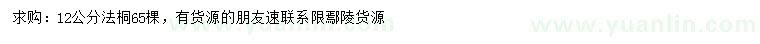 求購(gòu)12公分法桐