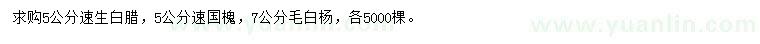 求購速生白臘、速生國槐、毛白楊
