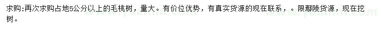 求購5公分以上毛桃樹