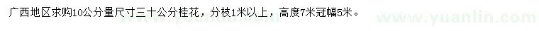 求購10公分量30公分桂花