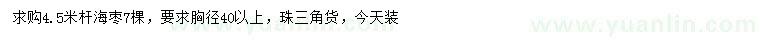求購胸徑40公分以上海棗