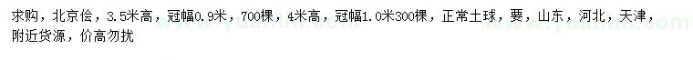 求購高3.5、4米北京儈