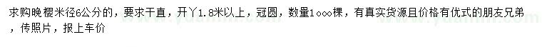 求購米徑6公分晚櫻