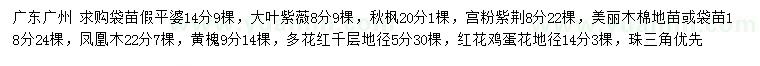 求購(gòu)假平婆、大葉紫薇、秋楓等