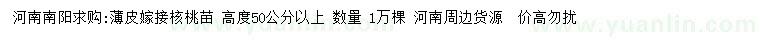 求購高度50公分以上薄皮嫁接核桃苗