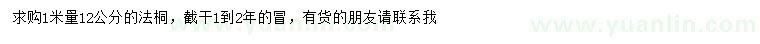 求購1米量12公分法桐