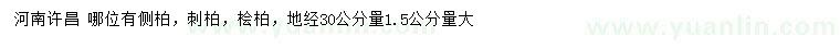 求購地徑30公分量1.5公分側(cè)柏、刺柏、檜柏