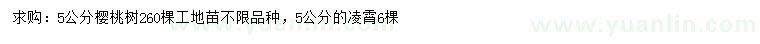 求購(gòu)5公分櫻桃樹、凌霄