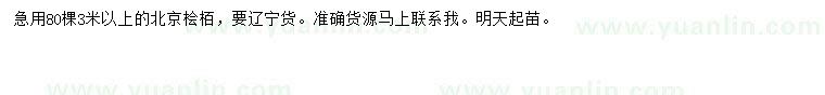 求購3米以上北京檜柏