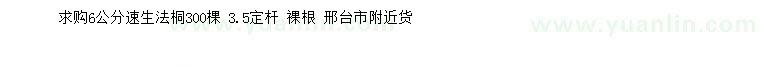 求購6公分速生法桐
