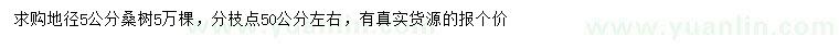 求購地徑5公分桑樹(shù)