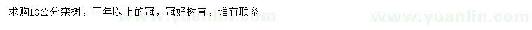求購(gòu)13公分欒樹(shù)