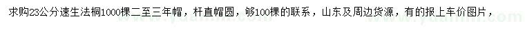 求購(gòu)23公分速生法桐