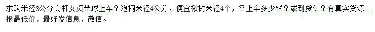 求購高桿女貞、泡桐、楸樹