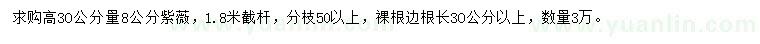 求購(gòu)高30公分量8公分紫薇
