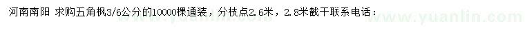 求購3-6公分五角楓