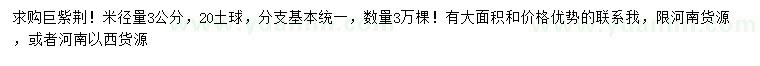 求購(gòu)米徑量3公分巨紫荊