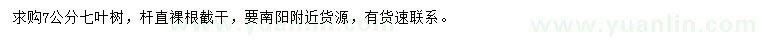 求購(gòu)7公分七葉樹(shù)