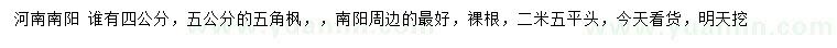 求購4、5公分五角楓