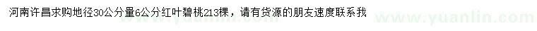 求購地徑30公分量6公分紅葉碧桃
