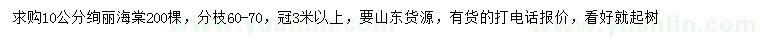 求購10公分絢麗海棠