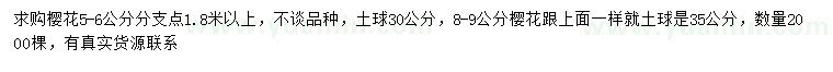 求購5-6、8-9公分櫻花