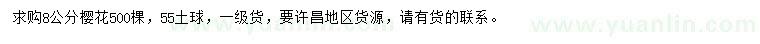 求購(gòu)8公分櫻花