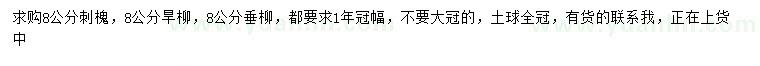 求購(gòu)刺槐、旱柳、垂柳