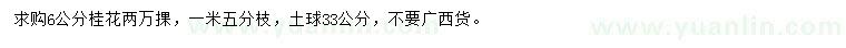 求購(gòu)6公分桂花