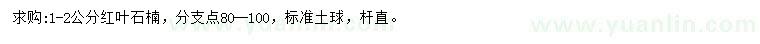 求購1-2公分紅葉石楠