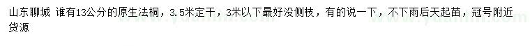 求購13公分原生法桐