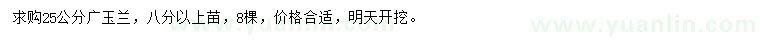求購(gòu)25公分廣玉蘭