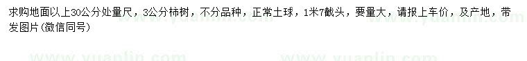 求購(gòu)3公分柿樹(shù)
