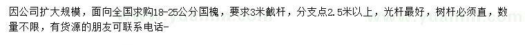 求購18-25公分國槐