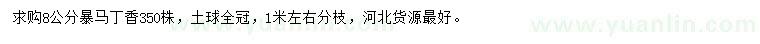 求購(gòu)8公分暴馬丁香