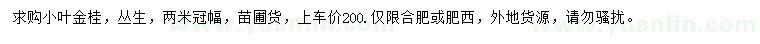 求購冠2米叢生小葉金桂