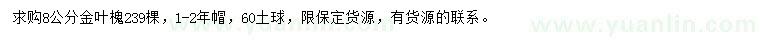 求購8公分金葉槐