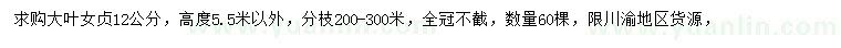 求購(gòu)12公分大葉女貞
